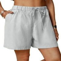 Grianlook dame kratke vruće hlače Čvrsto kolor mini pant Bermuda casual dno crtao elastični struk žene