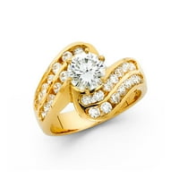 Jewels 14k žuti zlatni okrugli kubični cirkonijski cz zaručni prsten veličine 5