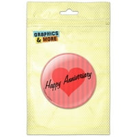 Sretna godišnjica Srčana ljubav vjenčanje Pinback gumb Pin značka