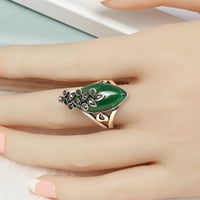 Toyella Japanski i korejski Jednostavni aleksandritni prsten je mali i izuzetno uređen zeleni broj9