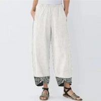 Yubatuo hlače za žene pamučne posteljine čvrsti patchwork nepravilne labave pantalone casual pantalone
