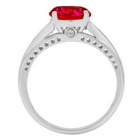 2.21ct okrugli rez crveni simulirani ruby ​​14k bijelo zlatni godišnjica za angažiranje prstena 6,75