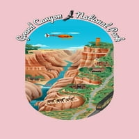 FL OZ Keramička krigla, Nacionalni park Grand Canyon, Arizona, Retro prikaz, kontura, perilica suđa