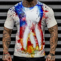 CLlios Graphic majice Muškarci Ljeto 3D print majica Kratki rukav Dnevni rukav Top okruglih vrata Fitness