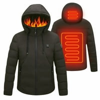 Tenmi muške jakna s kapuljačom Električni duksevi grijani kaput Termalno topliji zimski patentni zatvarač