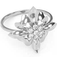 Klasični dijamantski koktel prsten u 14K bijelom zlatu