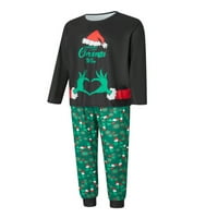 Božićne pidžame za obiteljski crtani filmovi ELF tisak i hlače