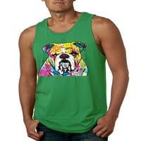 Divlji Bobby Dean Russo Neon Colorful Pug pas Buldog ljubitelj psa Muškarci Grafički tenk, Kelly, Medium