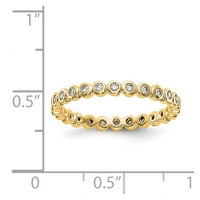 Čvrsta 14k žuto zlato 1 3ct bezel set dijamantskih godišnjica vjenčana vedra vječna prstena veličine