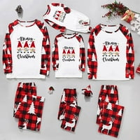 Sretan božićni porodični podudaranje pidžama za porodičnu majicu s dugim rukavima + casual pant set