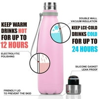 FL oz oz Oz vakuum izolirana voda za izolirane vode zadržava piće vruće ili hladno, ružičasto