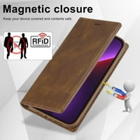 Slučaj za iPhone Pro novčanik, [RFID Blokiranje] Držač kartice Stand [otporan na TPU Enterijer TABELI] Premium PU kožni magnetski zaštitni poklopac kompatibilan sa iPhone Pro, nbrown