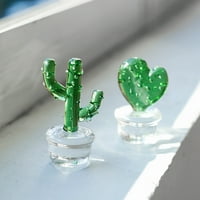 Park Cactus Glass ukrasi tropski postrojenje za utečeni kaktus Kolekcionarni okupljanje skulptura puhao