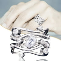 Duhgbne Elegantne dame vjenčani prsten nakit prsten bijeli dragulj bakreni prsten veličine 6-10
