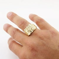 10K Čvrsto žuto zlato Dijamantni rez Nugget Ring veličine 7-12