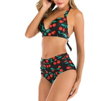 Ženski novi splitski kupaći kostim seksi ležerni ispis kupaći kostim bikini na klirensu