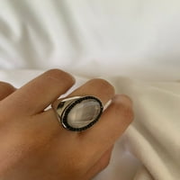 Carillon kristalni prsten, prirodni grozder dragog kamenja 6. CT Sterling srebrni prsten za žene, veličina