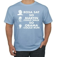 Divlji Bobby Rosa Sat Martin hodao je Obama RAN Crni Pride Men Grafički tee, svijetloplavi, X-veliki