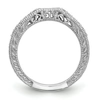 0.17ct. CZ Čvrsta stvar 14k bijeli zlatni vjenčani prsten za vjenčanje