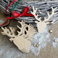 Drvena jelena viseća potpisuje božićno drveni ukrasi DIY CRAFT HIGHT Drvo za uljepšavanje za sretnu