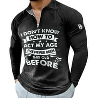 Muška majica rever s dugim rukavima, patentno pismo, pulover ulica vrhova modnih ležernih majica za
