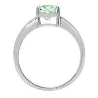 1. CT sjajan rez jastuka simulirani zeleni dijamant 14k bijeli zlatni pasijans prsten sz 8.25