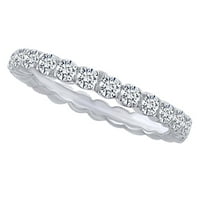 0. Carat Okrugli oblik bijeli prirodni dijamant vječni vjenčani prsten 18K čvrsto bijelo zlato zvona