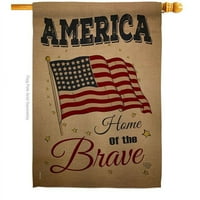 Kolekcija ornamenta H191083-bo in. Amerika Dom hrabrih američkih zvijezda i pruga vertikalna kuća zastava