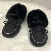 Ferndule ženske lepršave stane klizne zimskih loaferi Udobne cipele s toplim cipelama niske vrhunske
