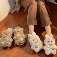 Slatki krzneni medvjed zečje kućne papuče za žene Muškarci Modni Fluffy Fau Fur plišane anti-klizne