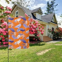 Orange Seagull Sažetak zastava uzorka, 28 x40 dvostrana poliesterska zastava za vrtna seoska kuća na