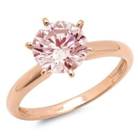 1.5ct okrugli rez ružičasti simulirani dijamant 18k ruža zlatna godišnjica za angažman prsten veličine