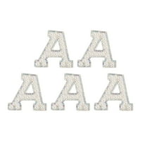 Uxcell Gvožđe na slovu Patch u boji rhinestone sjajni biserni Engleski abeceda šivaći paket paketa