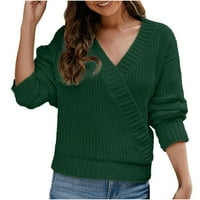 Idoravan džemperi za žene Pad čišćenja ženski novi lazirani uzor labavi džemper rukavice pletene vrhove