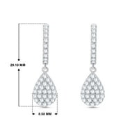 Poshadime Pear u obliku dijamantskih naša se naušnice - 1. Karatne real dijamantskih minđuša u 18K bijelo