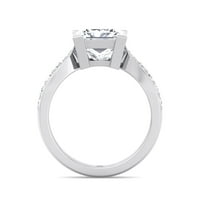 Arlington - Moissite Princess Cut Lab Diamond Angažman prsten sa postavkama kanala SIDESTONONES