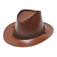 Zaštita od sunca za odrasle Čvrsta boja moda retro kaubojski šešir kože vjetrootporni šešir svakodnevno