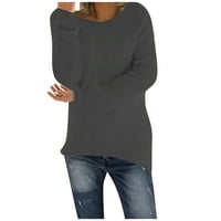 Ženska majica TOPS Klasična čvrsta boja Jesen Zimski topli plišani pulover Dugene duge rukave Majica