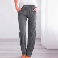 Giligiliso Žene Ležerne prilike pune boje elastične labave hlače Ravne hlače sa širokim nogama