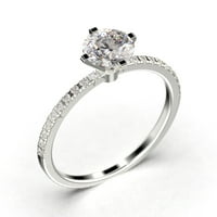 Zasljepljujući Art Deco 0. Carat Round Cut Diamond Moissite zaručnički prsten, vjenčani prsten u 10k