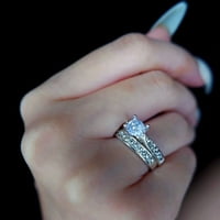 MAYE GRACE WOTENS Srebrni CZ Kristalni angažman za vjenčani prsten set