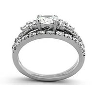 2. CT okrugli rez cirkonija srebrni od nehrđajućeg čelika vjenčani prsten za vjenčanje 7