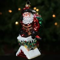 Christoper Radko 8.5 Staklo Chilly Chimney Chap Ornament za božićno drvo