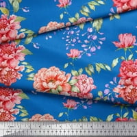 Soimoi pamučna patfa od listova tkanina i božur cvjetni ispis tkanine uz dvorište široko