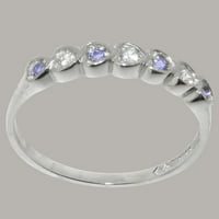Britanci izrađeni sterlijski srebrni dijamant i tanzanit prsten Ženski vječni prsten - Opcije veličine