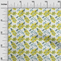 Onuone pamuk poplin žuta tkanina cvjeta za šivanje tkanine od dvorišta tiskane diy odjeće šivaće zalihe