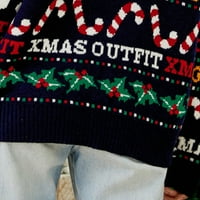 Crochet Pulovers Crew Neck Božićno stablo Snjegovički uzorak Outfit