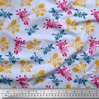 Soimoi plava pamučna kambrična tkanina umjetnička cvjetna tiskana šivanje tkanine širine
