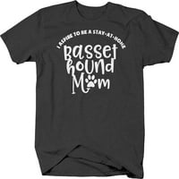Ostanite kod kuće Basset Hound mama fleece majica za muškarce 2xl tamno siva