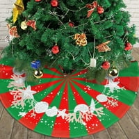 Suknja za božićnu drvcu Crvena zelena prugasta kotača Primorska suknja Velika XMA prostirka za odmor